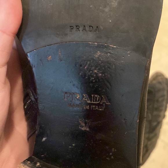 PRADA black leather high boots sz 6.5 - Picture 4 of 6